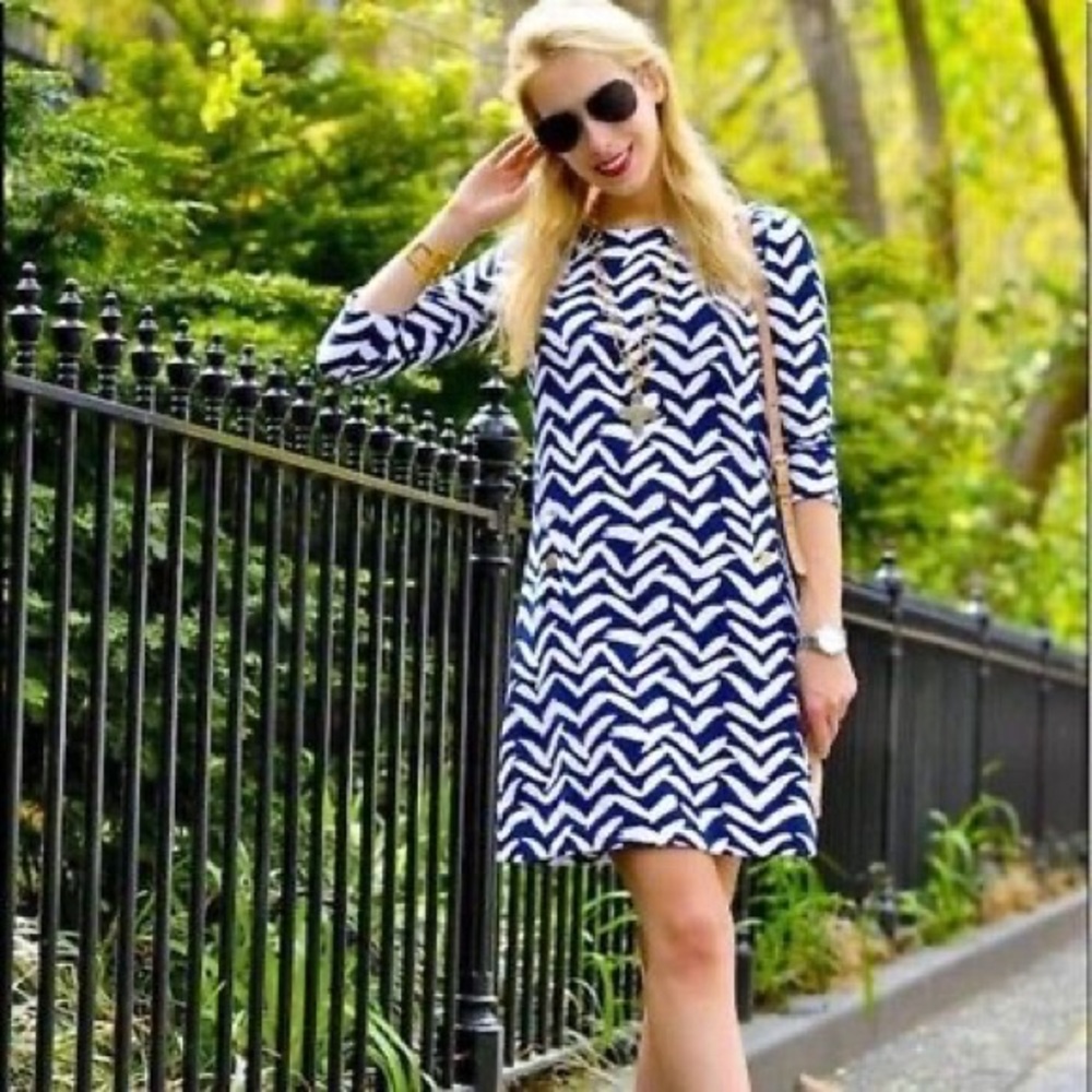 LILLY PULITZER Charlene I Got Lucky Midi Dress in Navy & White, Size XS